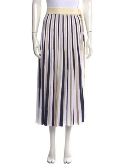 Pre-owned Cara Cara Striped Midi Length Skirt In Neutrals