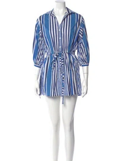 Pre-owned Cara Cara Striped Mini Dress In Blue