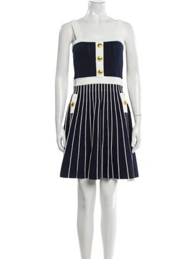 Pre-owned Cara Cara Striped Mini Dress In Blue