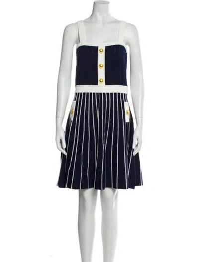 Pre-owned Cara Cara Striped Mini Dress W/ Tags In Blue