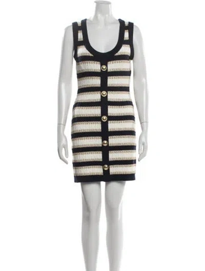 Pre-owned Cara Cara Striped Mini Dress W/ Tags In Blue