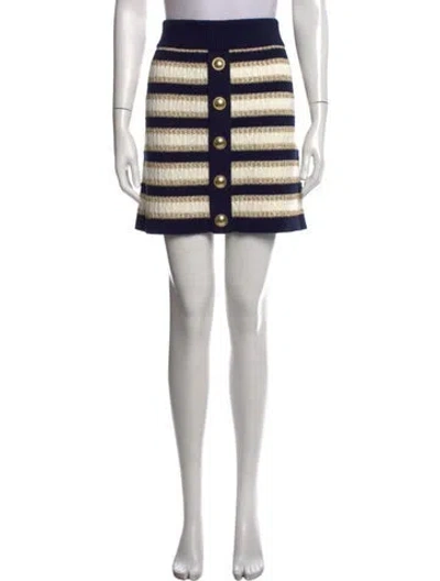 Pre-owned Cara Cara Striped Mini Skirt In Blue