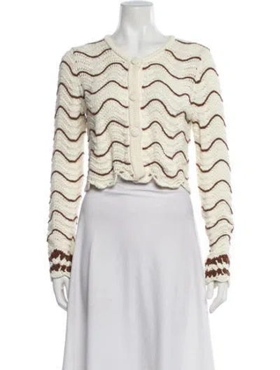 Pre-owned Cara Cara Striped Scoop Neck Sweater In Neutral