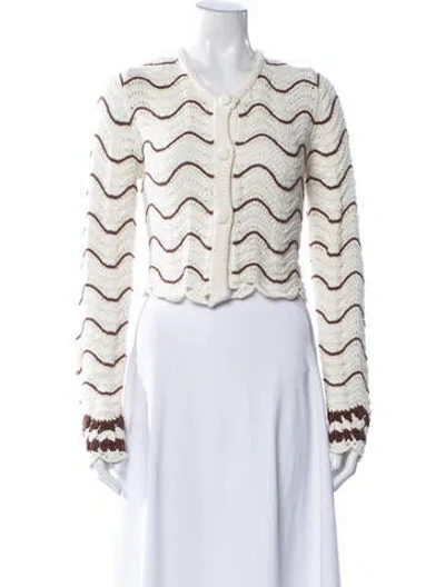 Pre-owned Cara Cara Striped V-neck Sweater In Neutrals