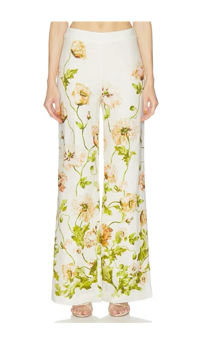 Cara Cara Floral-print Linen Wide-leg Pants In Multi