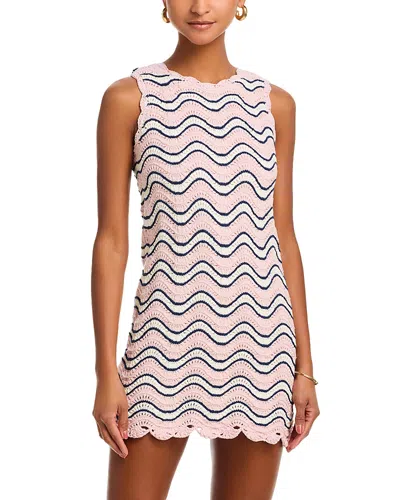 Cara Cara Suzi Crochet Striped Mini Dress In Pink