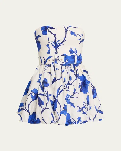 Cara Cara Swan Strapless Mini Bubble Dress In Multi