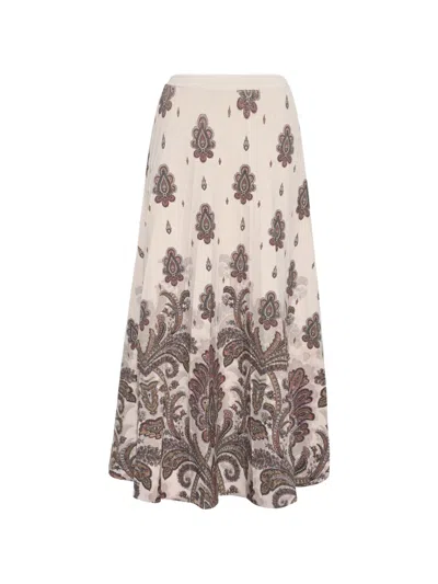 Cara Cara Tavira Paisley-print Pleated Maxi Skirt In Multi