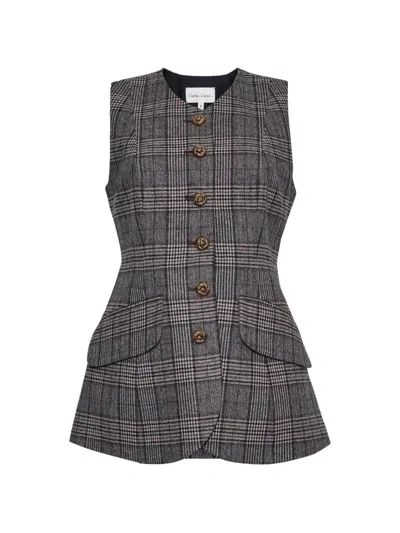 Cara Cara Tess Plaid Vest In Gray