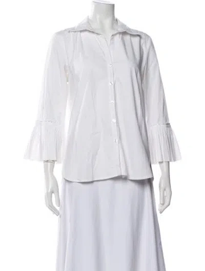 Pre-owned Cara Cara Three-quarter Sleeve Blouse In White