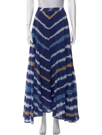 Pre-owned Cara Cara Tie-dye Print Long Skirt In Blue
