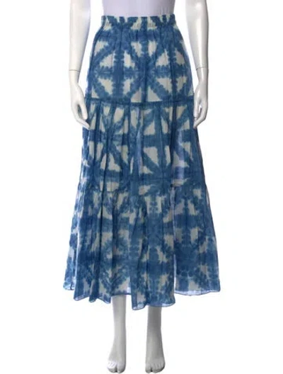 Pre-owned Cara Cara Tie-dye Print Long Skirt W/ Tags In Blue