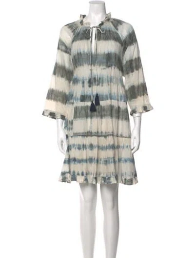 Pre-owned Cara Cara Tie-dye Print Mini Dress In Blue