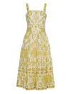Cara Cara Margarita Tiered Floral-print Cotton-poplin Midi Dress In Multi