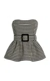 Cara Cara Tilda Houndstooth Wool-blend Top In Multi