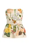 Cara Cara Tilda Strapless Linen Top In Floral