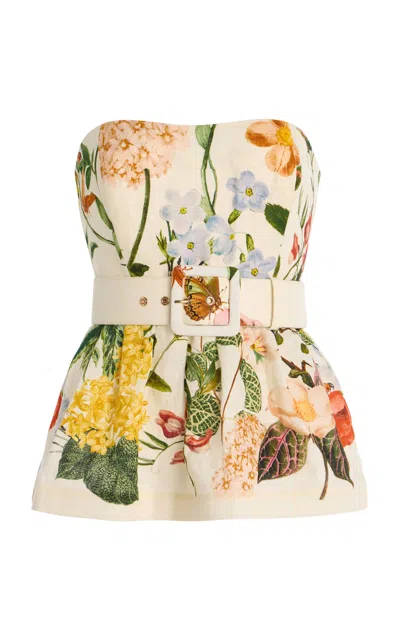 Cara Cara Tilda Strapless Linen Top In Floral