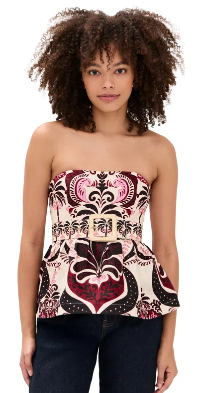 Cara Cara Tilda Top Palm Pavillion Ivory In Pink