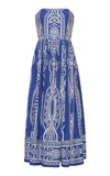 Cara Cara Torres Cotton Poplin Midi Dress In Blue