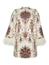 Cara Cara Trimmed Graphic-print Party Dress In Multi