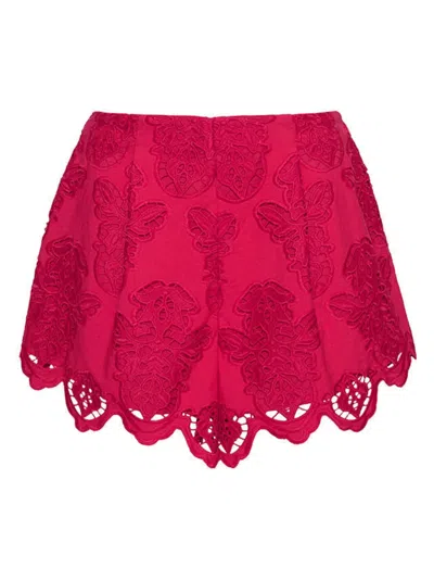Cara Cara Trish Eyelet-detail Shorts In Red