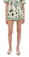 Cara Cara Trish Floral-print Shorts In Willa Egret