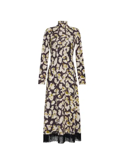 Cara Cara Troy Printed Turtleneck Dress In Animal Print