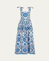 Cara Cara Tula Pleated Printed Cotton-poplin Maxi Dress