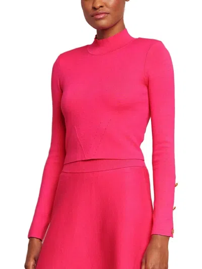 Cara Cara Turtleneck Button-detailing Sweater In Pink