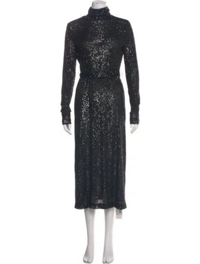 Pre-owned Cara Cara Turtleneck Long Dress In Gray