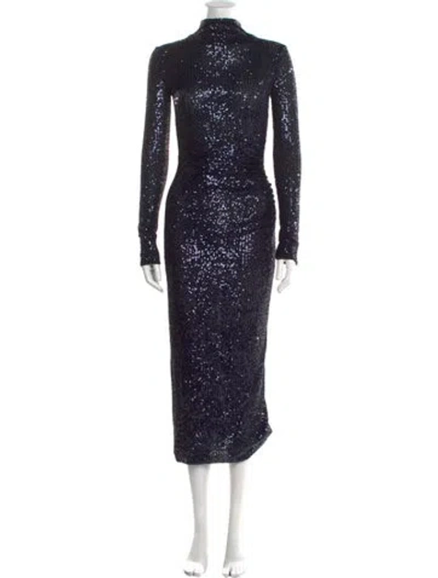 Pre-owned Cara Cara Turtleneck Long Dress W/ Tags In Blue