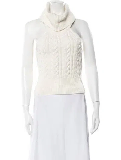 Pre-owned Cara Cara Turtleneck Sweater In White