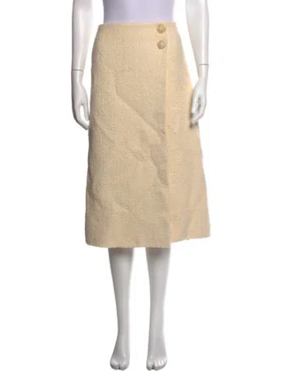 Pre-owned Cara Cara Tweed Pattern Midi Length Skirt In Neutrals