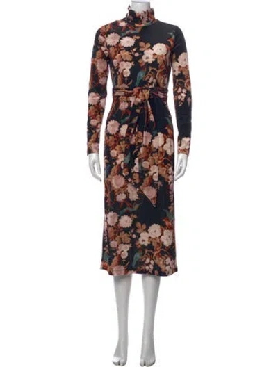 Pre-owned Cara Cara Velvet Midi Length Dress W/ Tags In Black