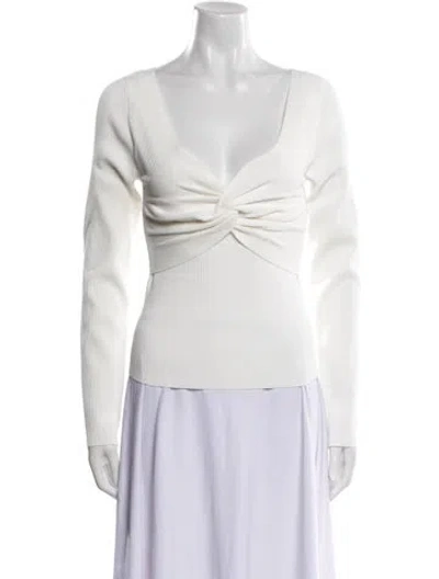 Pre-owned Cara Cara V-neck Long Sleeve Top W/ Tags In White