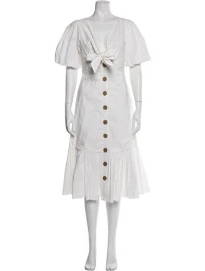 Pre-owned Cara Cara V-neck Midi Length Dress In Neutral