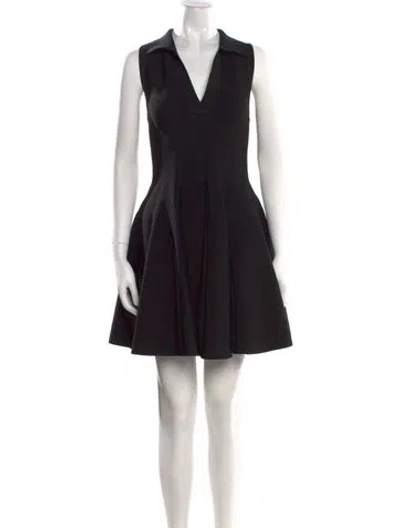 Pre-owned Cara Cara V-neck Mini Dress In Black