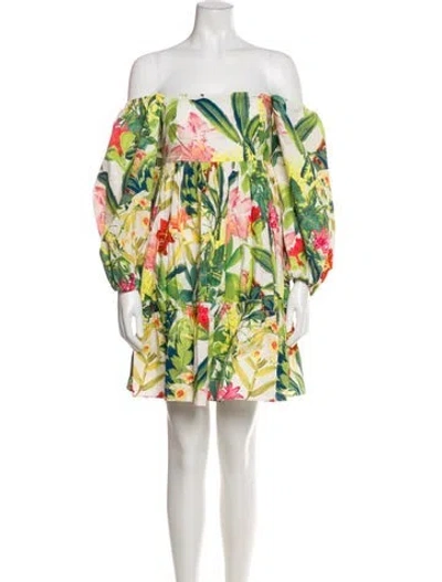 Pre-owned Cara Cara V-neck Mini Dress In Green