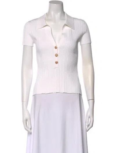 Pre-owned Cara Cara V-neck Short Sleeve Polo W/ Tags In White