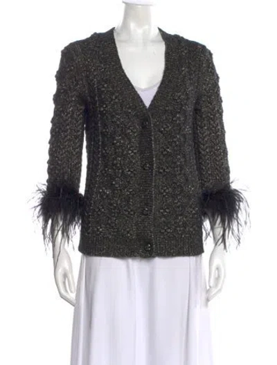 Pre-owned Cara Cara V-neck Sweater In Black