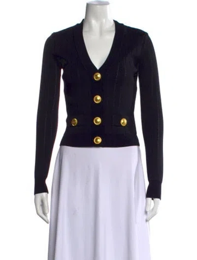 Pre-owned Cara Cara V-neck Sweater In Black