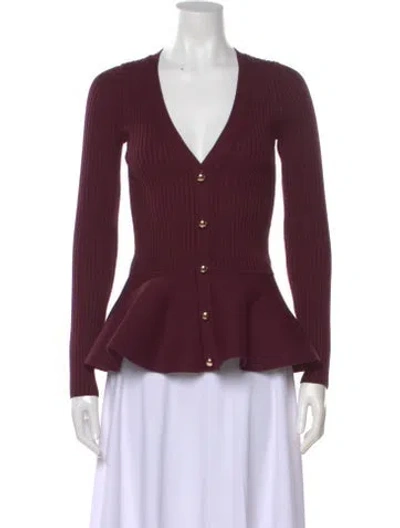 Pre-owned Cara Cara V-neck Sweater In Burgundy