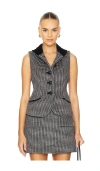 Cara Cara Check-plaid Button Vest In Black