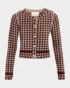Cara Cara Wanda Houndstooth Knit Cardigan In Brown
