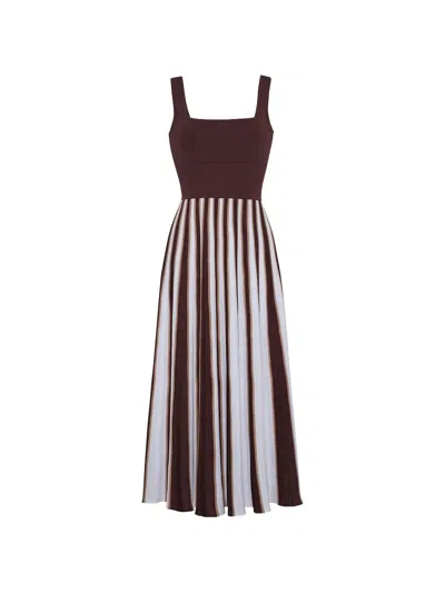 Cara Cara Waverly Striped Maxi Dress In Burgundy