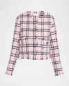 Cara Cara Waylin Plaid Tweed Jacket In Pink