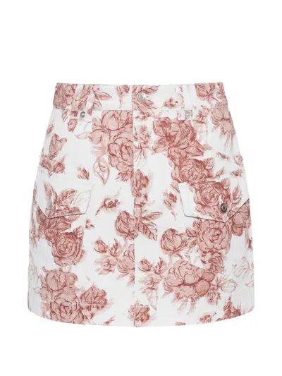 Cara Cara Wayne Floral-pattern Mini Skirt In White