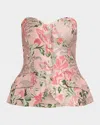 Cara Cara Wes Floral Jacquard Corset In Pink