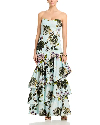 Cara Cara Willa Strapless Maxi Dress In Blue