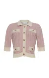 Cara Cara Willow Cable-knit Cotton-cashmere Top In Pink